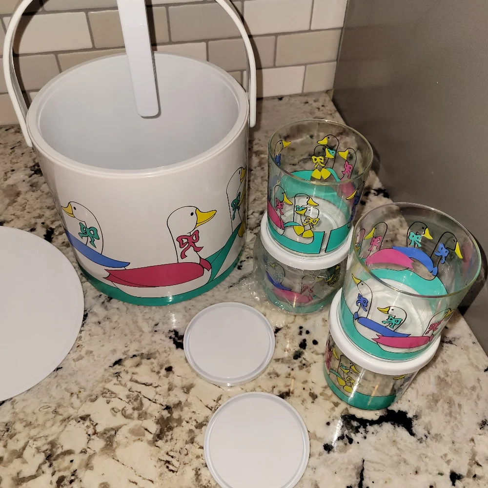 Vintage Duck Ice Bucket Barware | Cute Ice Cooler Bucket for Bar | Wine Cooler
